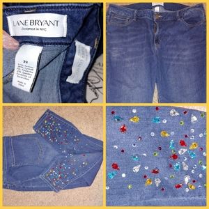 Lane Bryant jeweled cropped jean